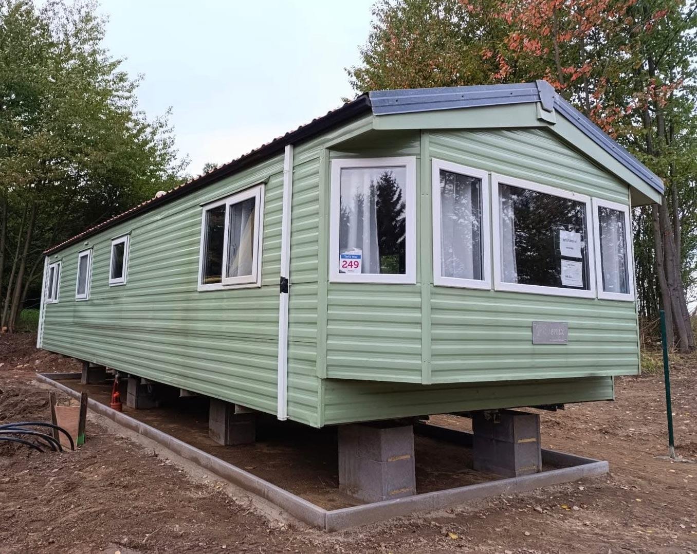 Usadený mobilný dom